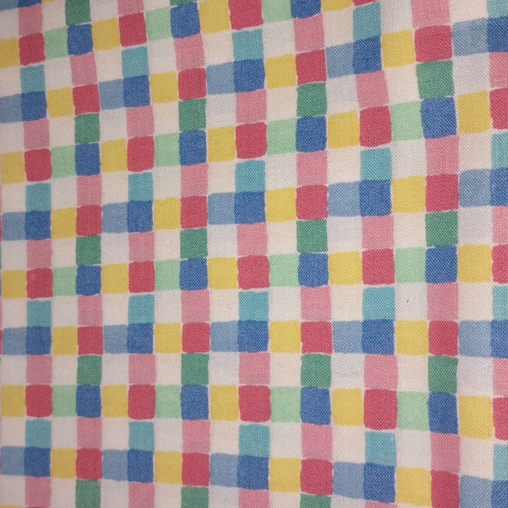 90s VTG 3yd Cotton Checkered Fabric